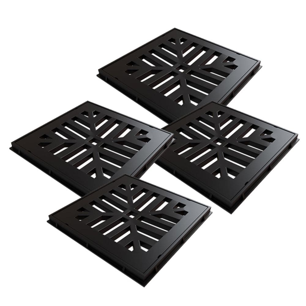 Kit 4 Ralo Grelha Redonda Com Fecho Automático Preto 15cm