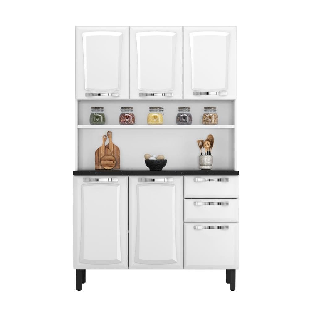 Kit de Cozinha Compacta 120 Aço 6 Portas 2 Gavetas Pratika