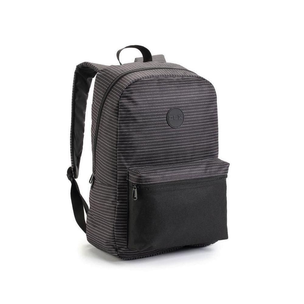 Mochila Costa Escolar Bolso Na Frente Denlex Preto Listardo