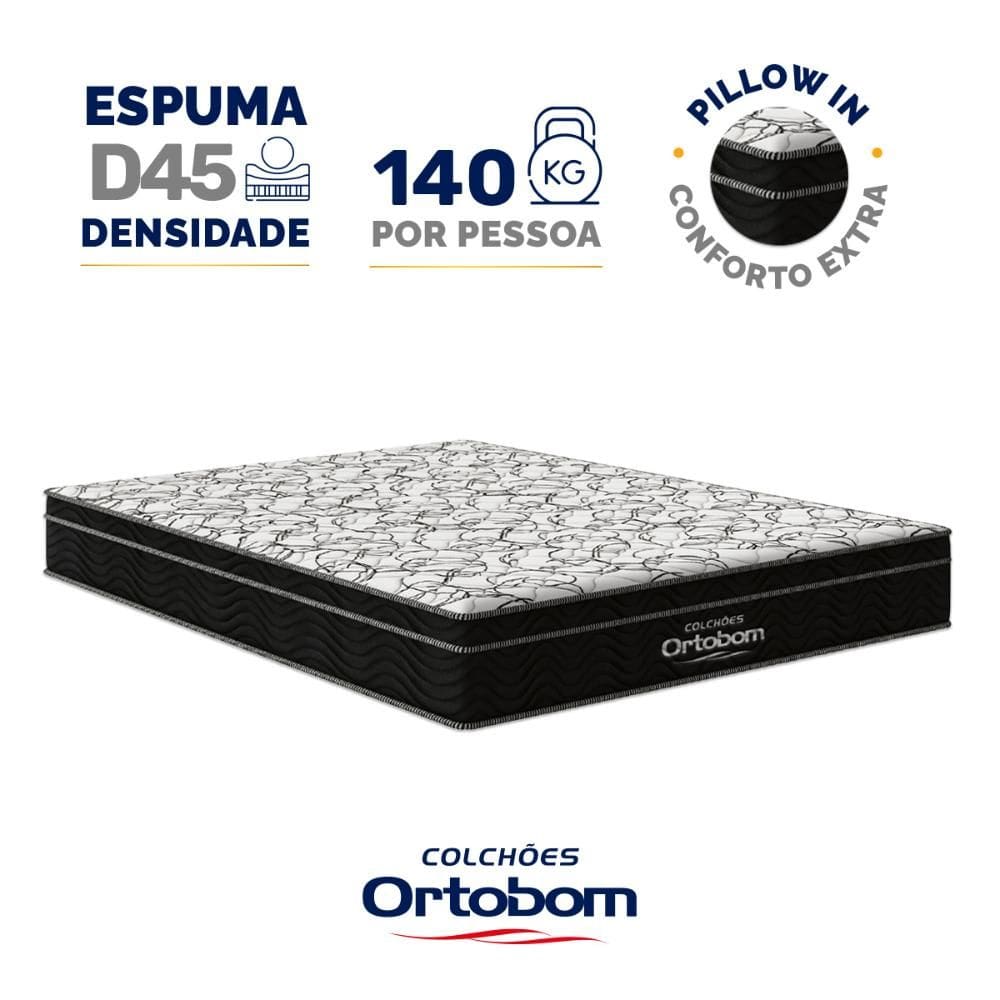 Colchão de Espuma D45 Ortobom Airtech Ortopillow 150 Casal 138cm