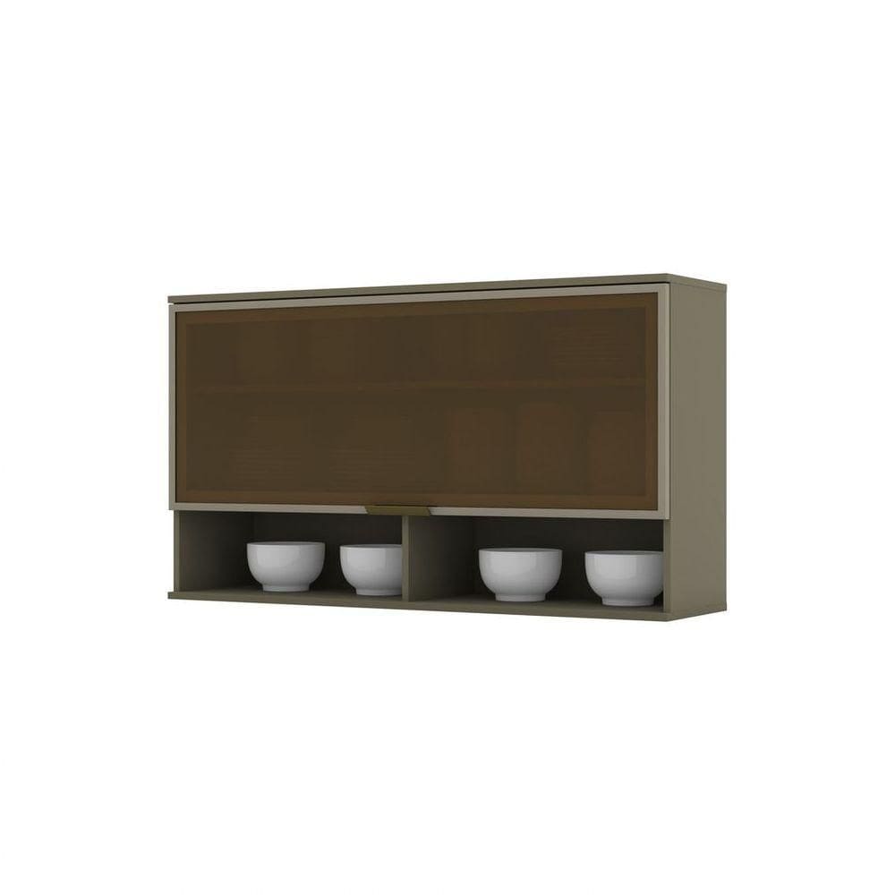 Armário Aéreo 01 Porta Basculante Com Vidro 120 Cm Connect Henn Duna
