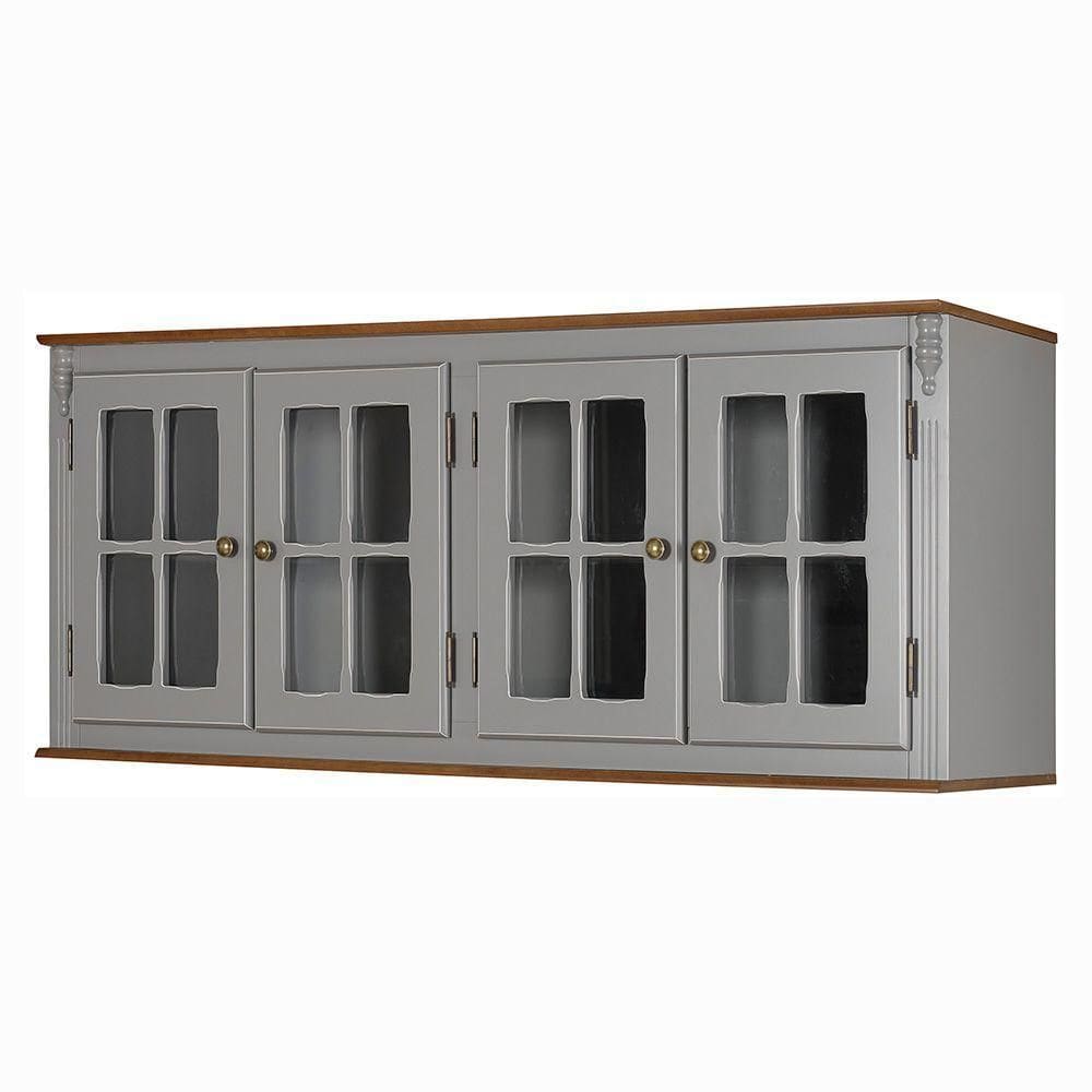 Aéreo Cozinha 160cm 4 Portas Vidro Laca Branca