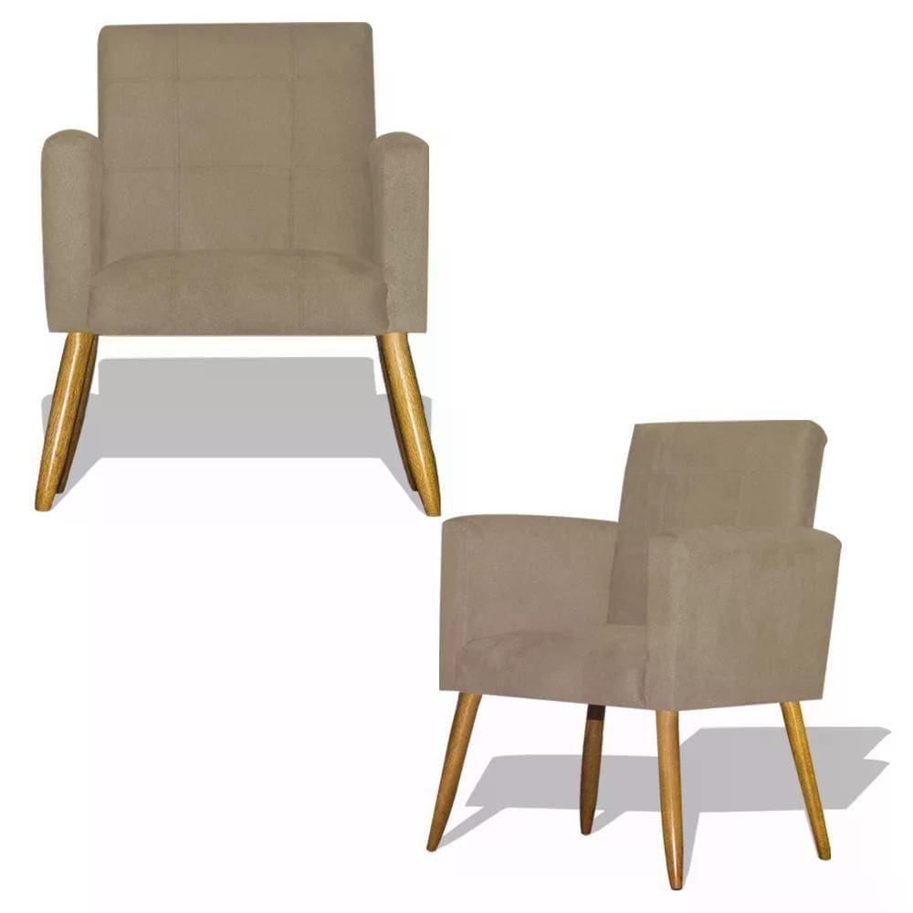 Kit 02 Poltrona Decorativa Nina - Cappuccino Cappuccino