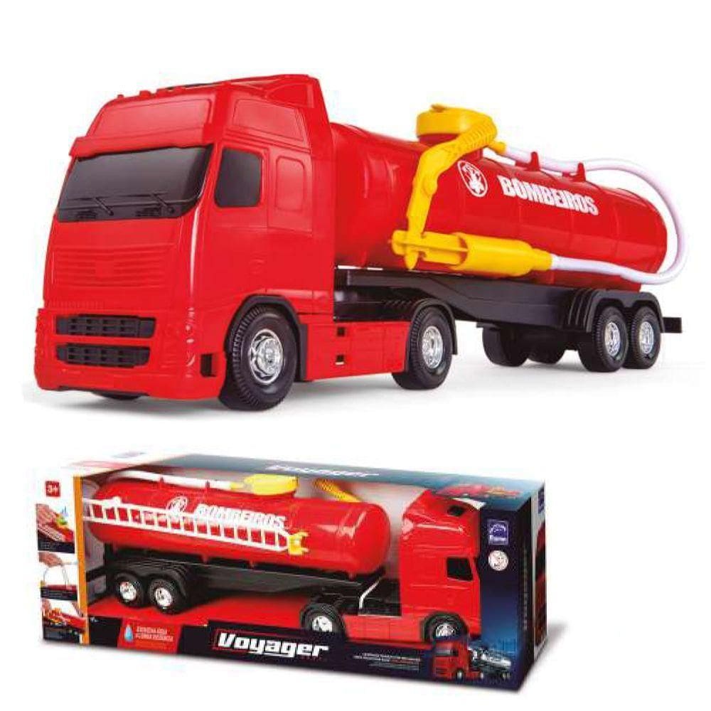 Caminhão Bombeiro Brinquedo Lança água Voyager Grande 48cm