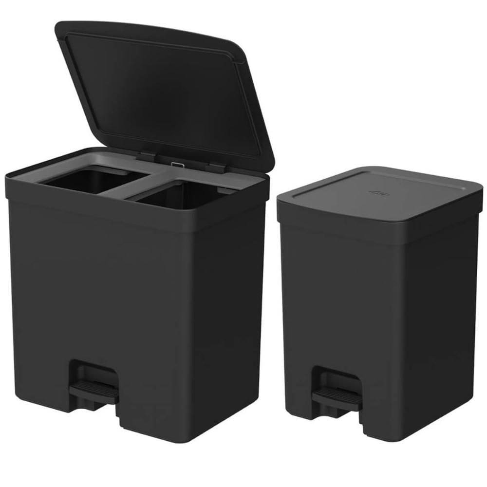 Kit 2 Lixeiras de Pedal com Aro Interno 12 Litros e 20 Litro