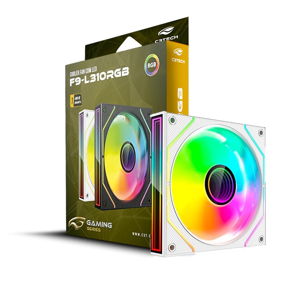 Cooler Fan F9-L310WHRGB Gaming 12CM C3Tech - Branco