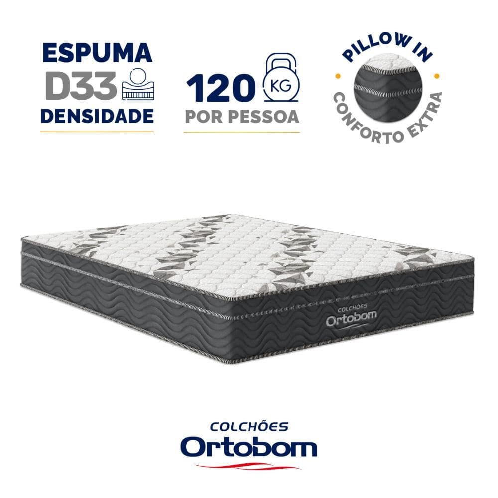 Colchão de Espuma D33 Ortobom Airtech Ortopillow 100 Casal 138cm