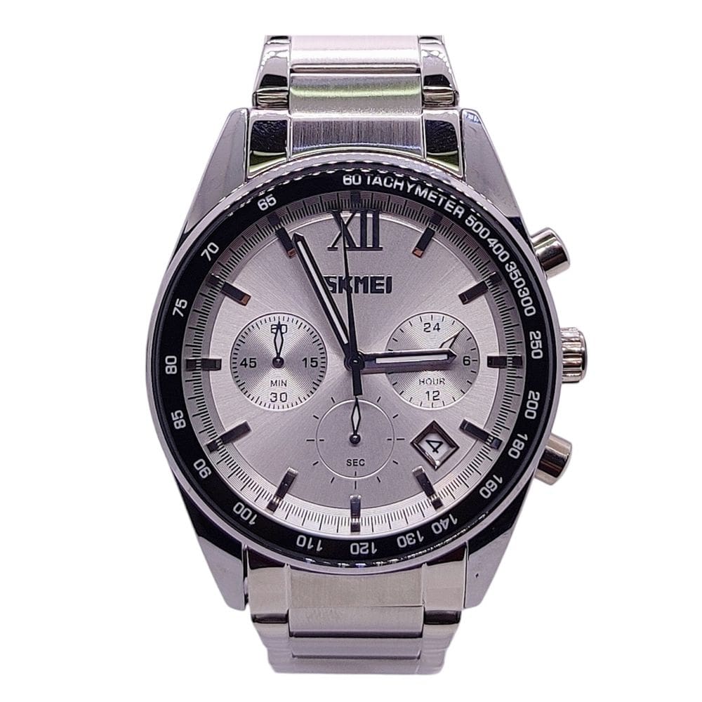 Relógio Skmei Analógico Cronógrafo Aço Resistente a Água
