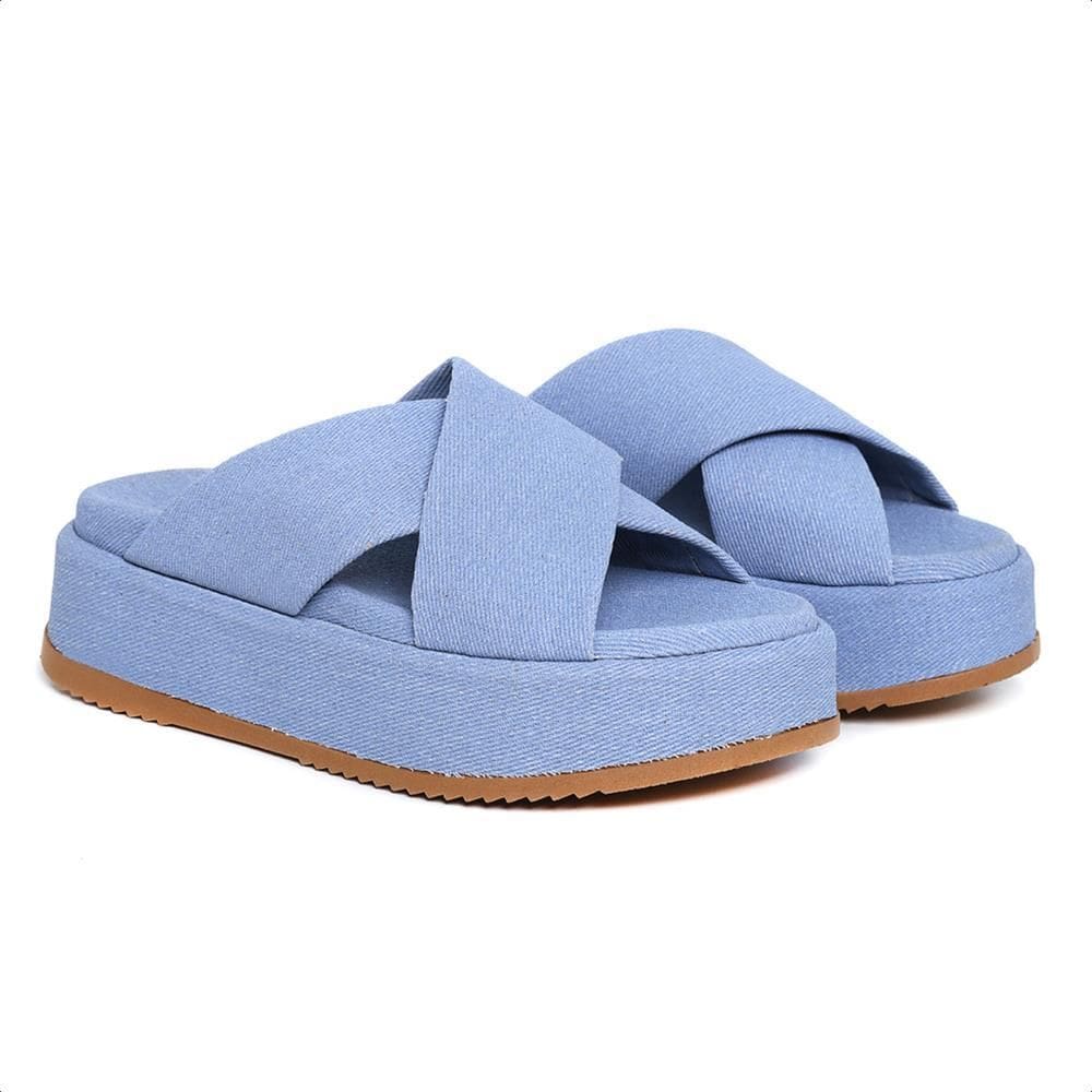 Sandália Feminina Papete Slide Tiras Moderna Casual