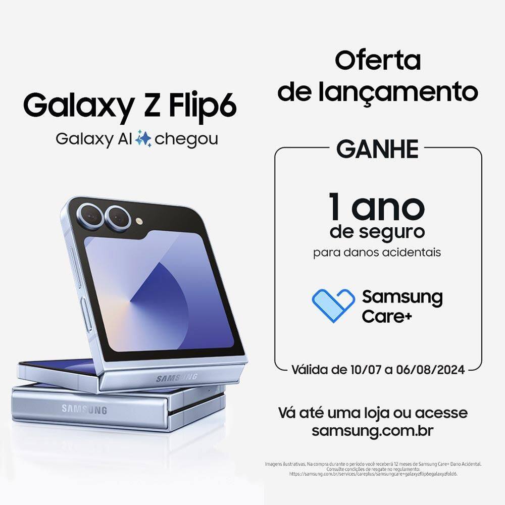 Smartphone Samsung Galaxy Z Flip6 5G Azul, | Extra