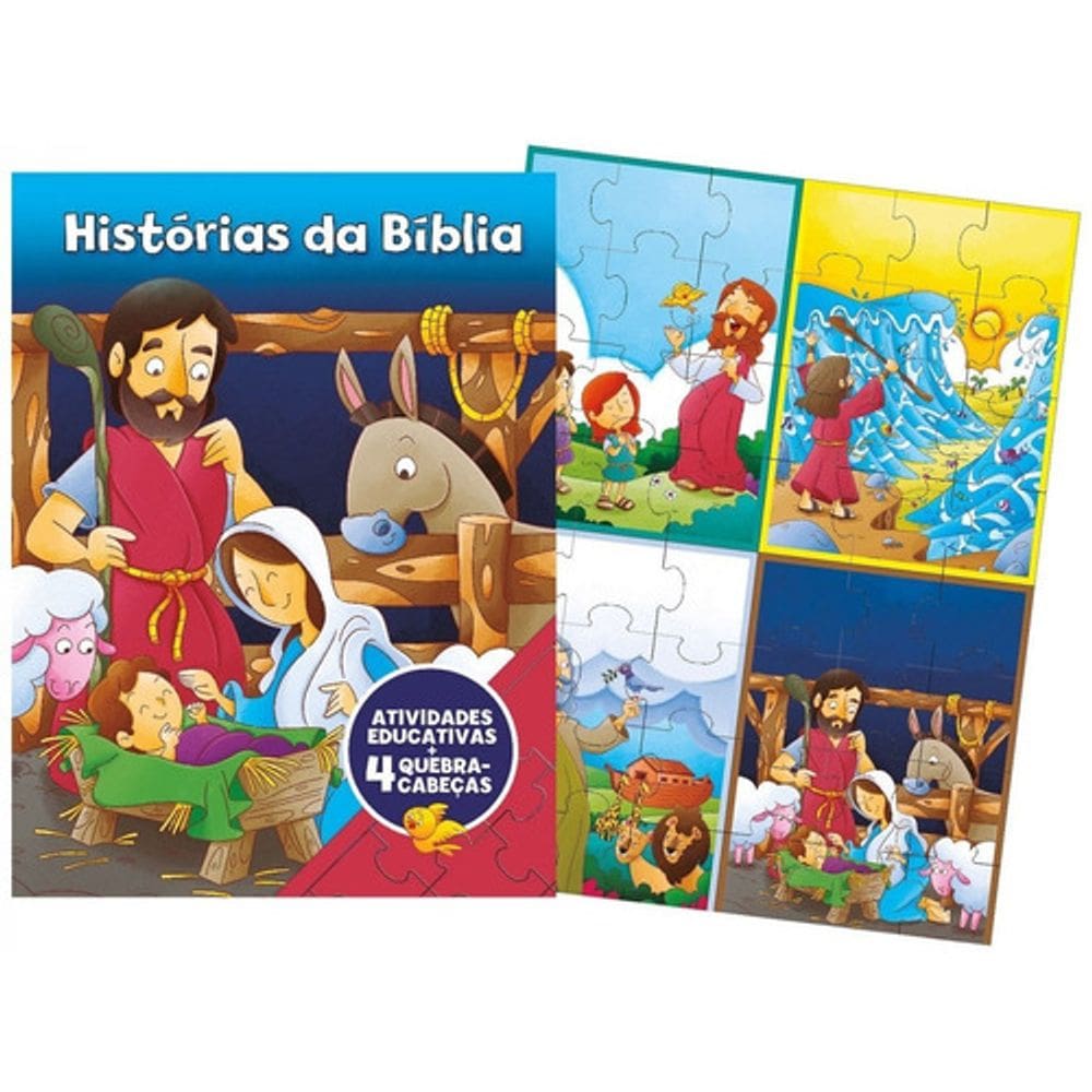Livro Infantil Atividades Quebra-Cabeça Histórias Da Bíblia