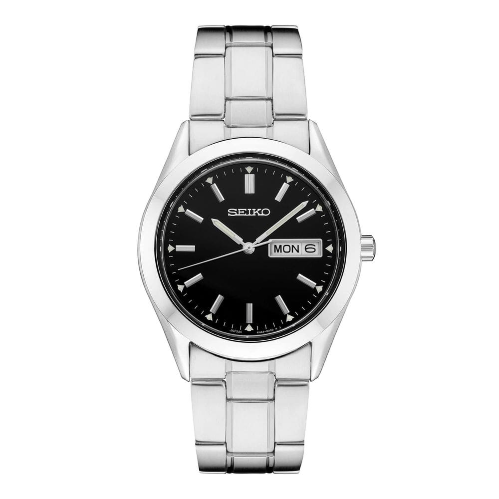 Relógio SEIKO SUR361 Essentials para homens com mostrador preto 100m WR