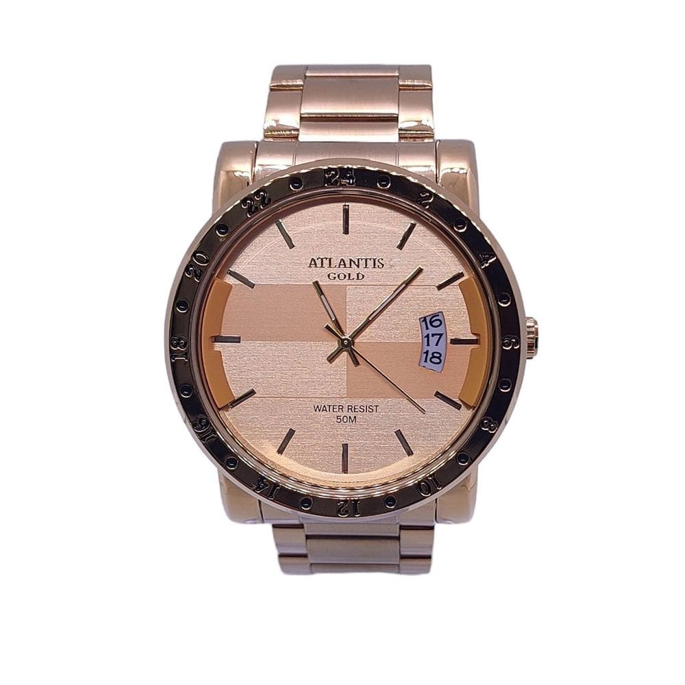 Relógio Atlantis Gold Masculino Social Resistente Água