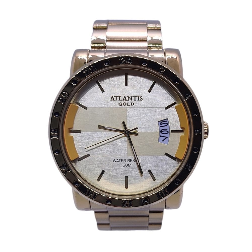 Relógio Atlantis Gold Masculino Social Resistente Água