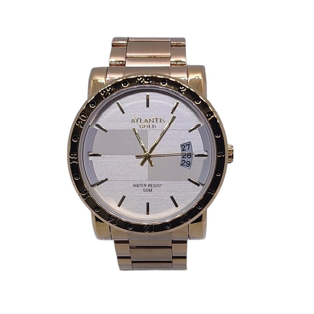Relógio Atlantis Gold Masculino Social Resistente Água