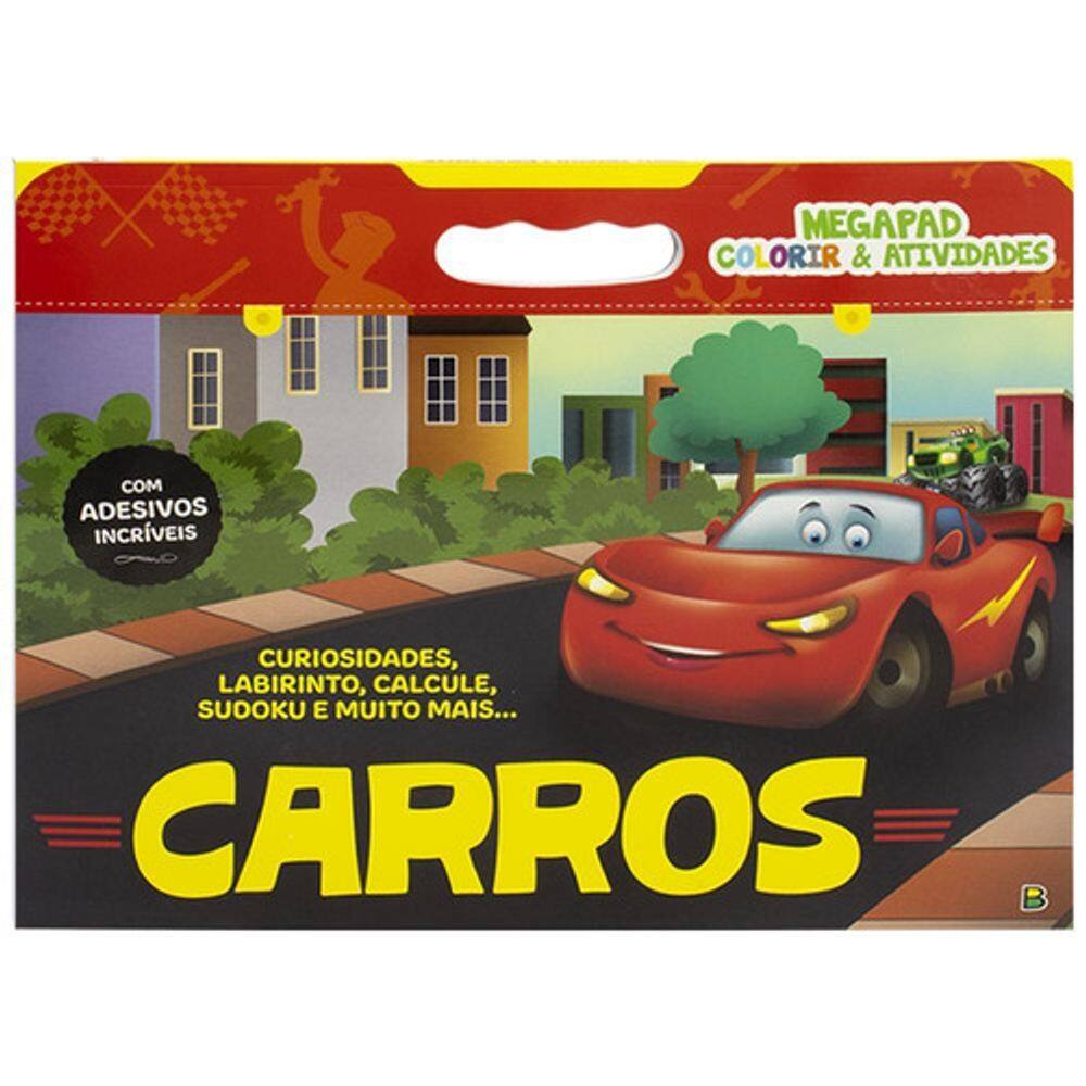 Livro Infantil Megapad Colorir Atividades - Carros