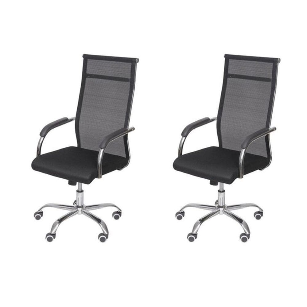 Kit 2 Cadeiras para Escritorio Presidente Alta Roma 3312 Preto