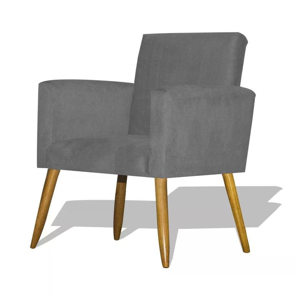 Poltrona Decorativa Nina - Cinza Cinza