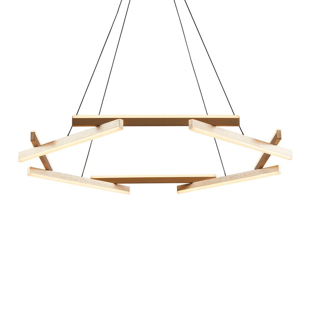 Lustre Pendente Nordecor Wida 2787 Preto / Ouro Champagne Led Bivolt