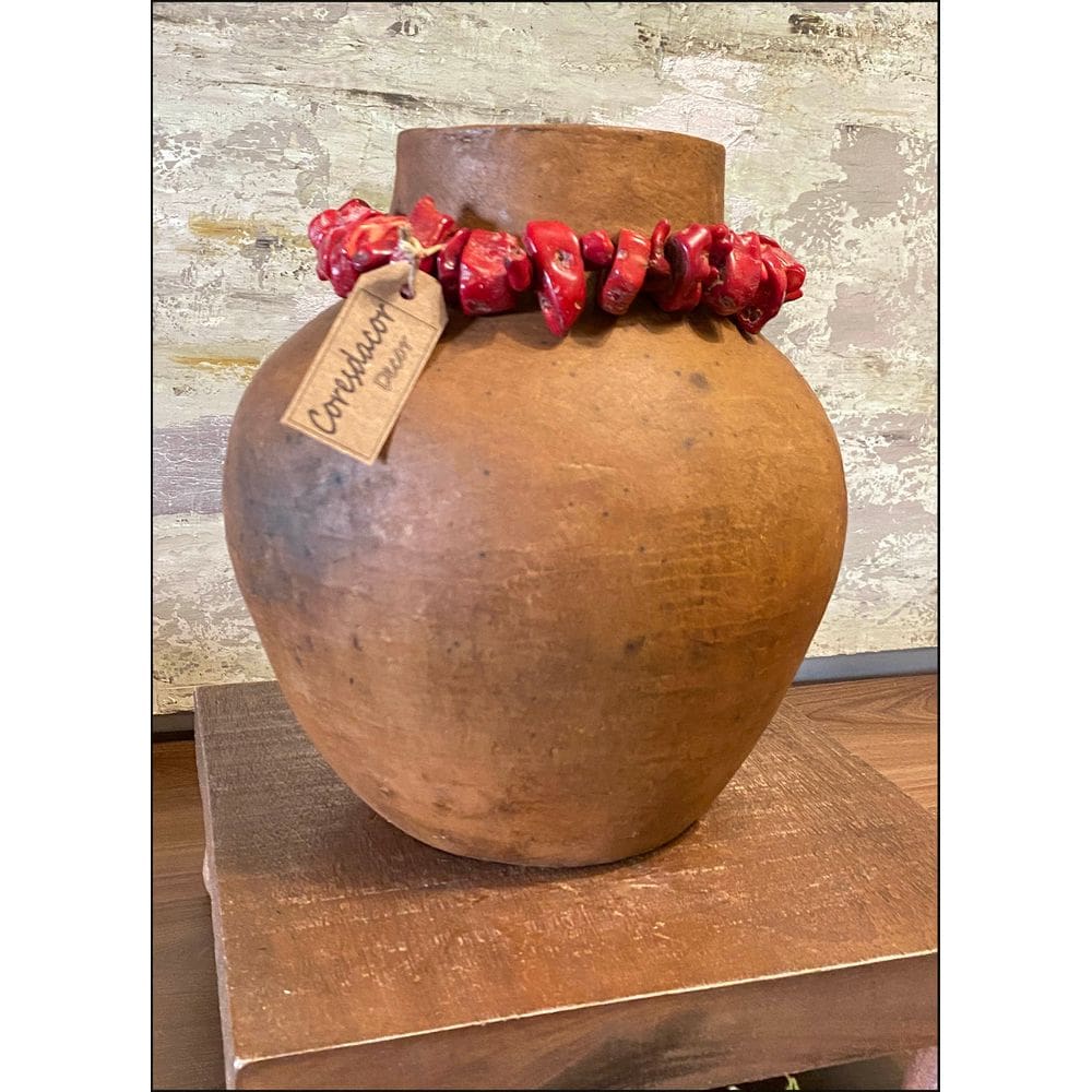 Vaso de Barro Colar Vermelho