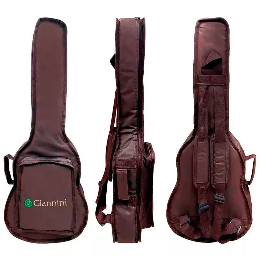 Bag Capa Acolchoada Cargo Para Violão Folk E Clássico Giannini Marrom