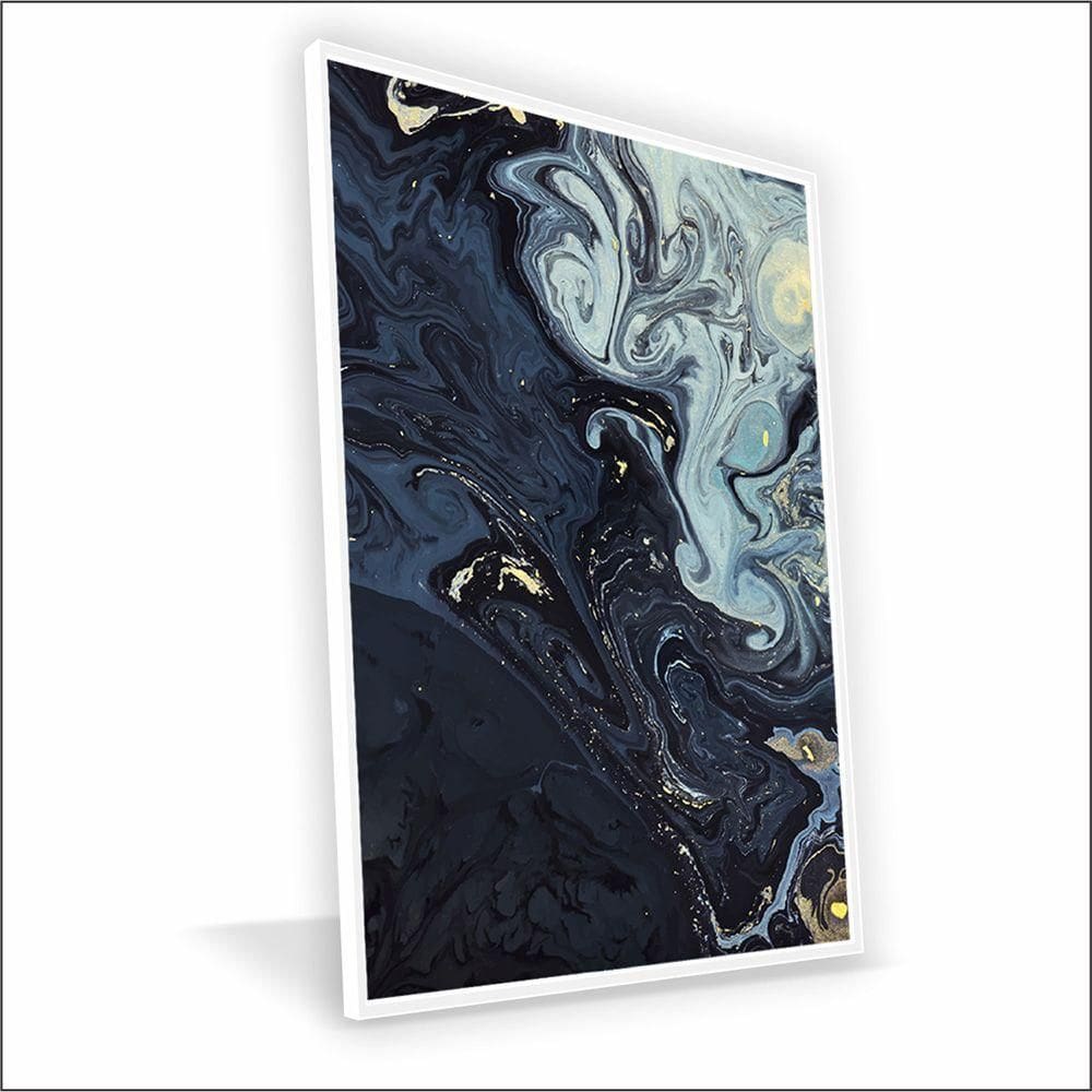 Quadro Marmorizado Chique Canvas Sem Vidro Tamanho-moldura 40x30 Caixa Cor Branca