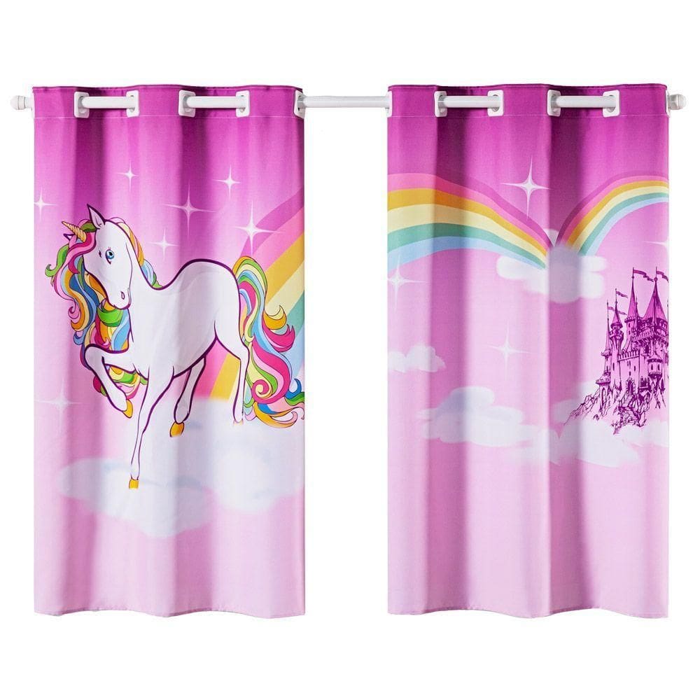Cortina Kids Infantil 2,00M X 1,30M Unicórnio Lilás