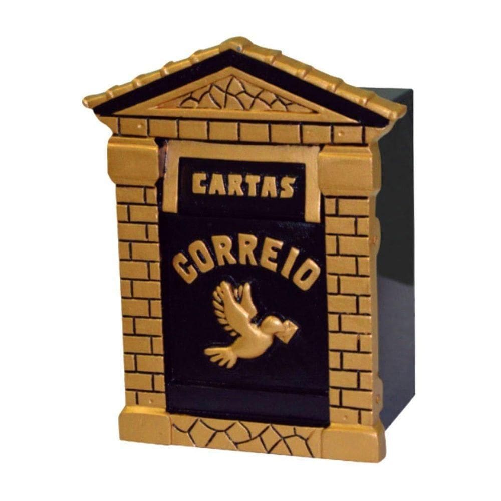 Caixa De Correio Para Cartas Cristal Ouro Detras 15x23x30cm