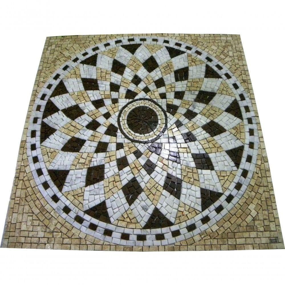 Piso Em Mosaico Romano Semente De Girassol Ii Tamanho 100cm