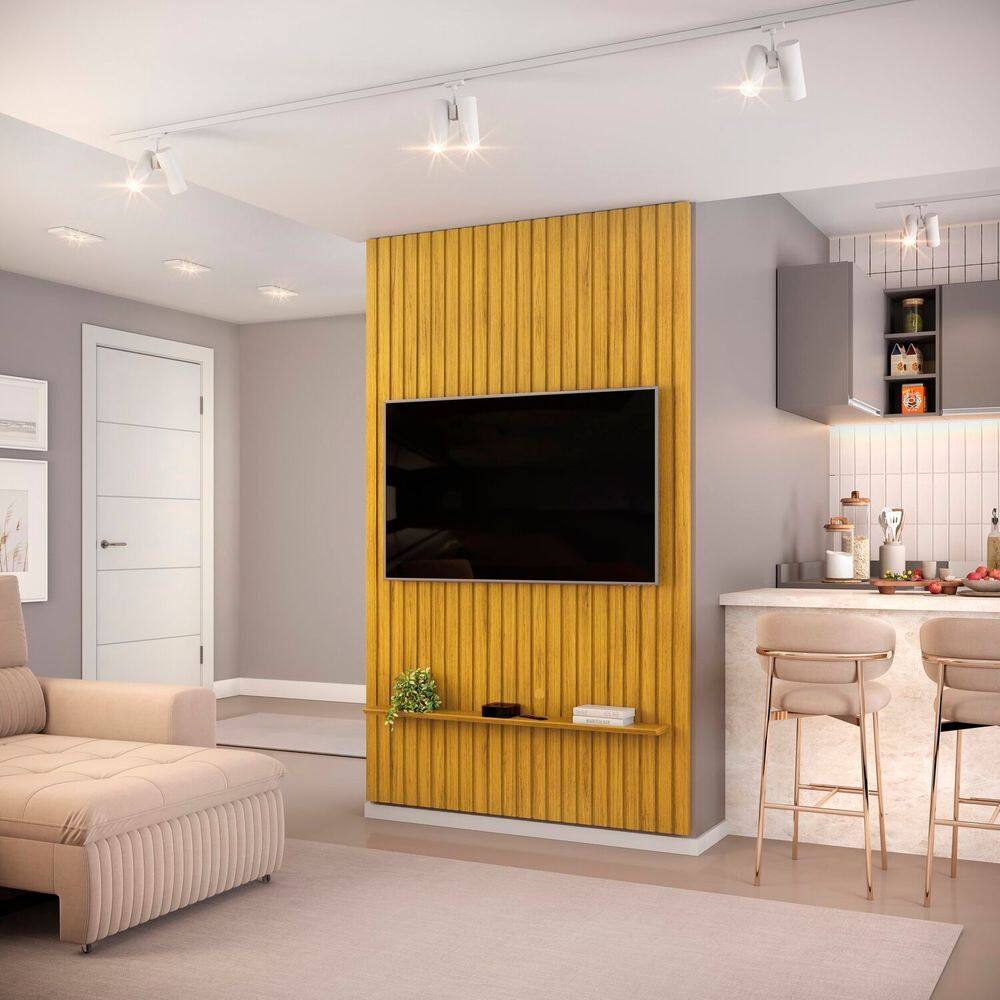 Painel Ripado Trento 143x240cm em Mdf Cedro