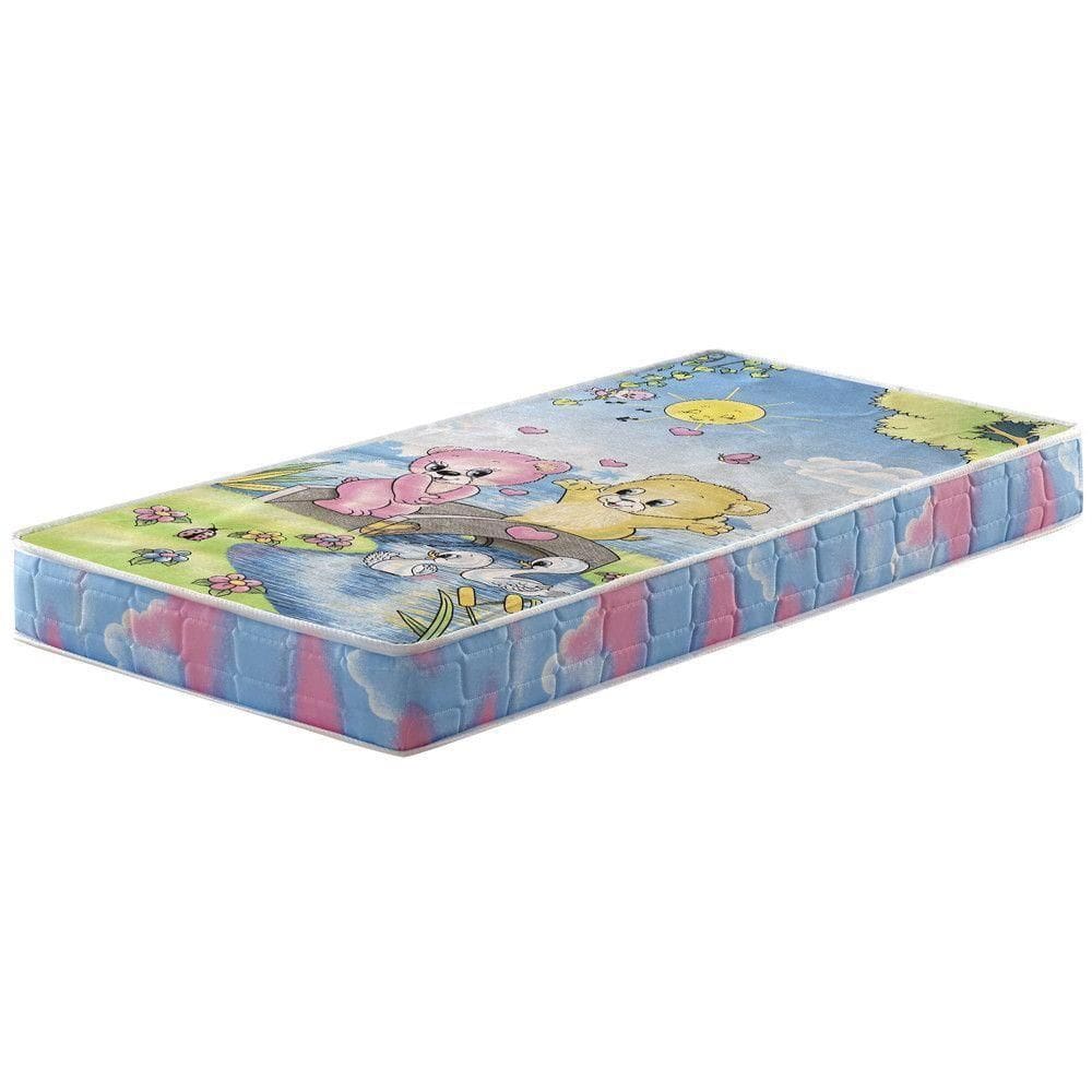 Colchão Berço Baby New York Espuma D18 Liso 60x130x8cm Azul