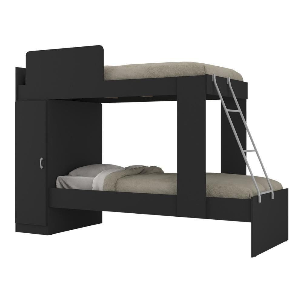 Beliche Com Armário 1 Porta Para Colchão 78x188cm Cocada Multimóveis Bb4008 Preto Preto