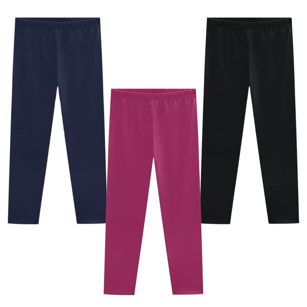 Kit 3 Calças Legging Molecotton Kyly Infantil Menina Flanelada