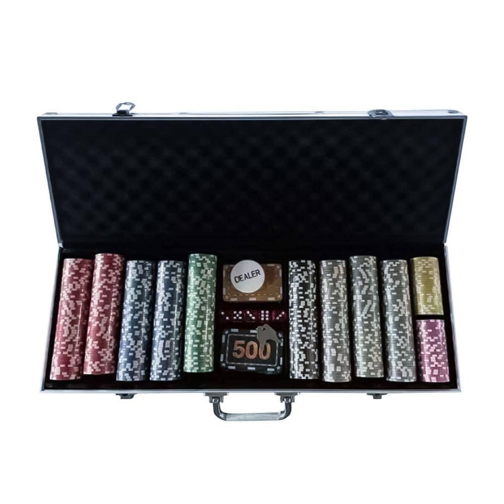 Maleta De Poker Fichas Holográficas Numeradas 500 Fichas