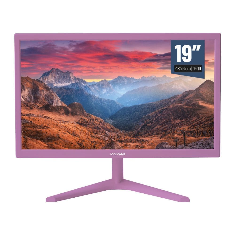 Monitor 19` HD LED, 60hz, HDMI, VGA, 3.6ms Roxo - MYMAX