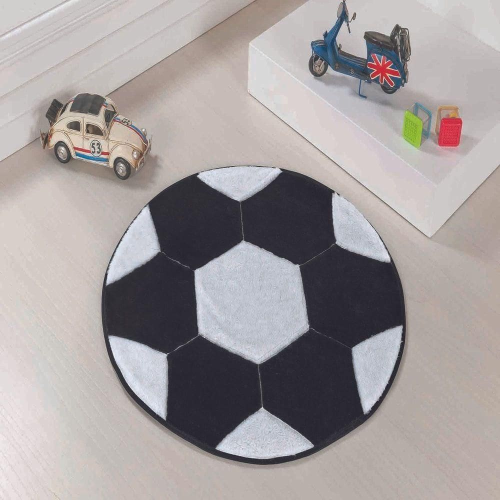 Tapete Big Premium Bola 1,04M Branco E Preto Guga Tapetes