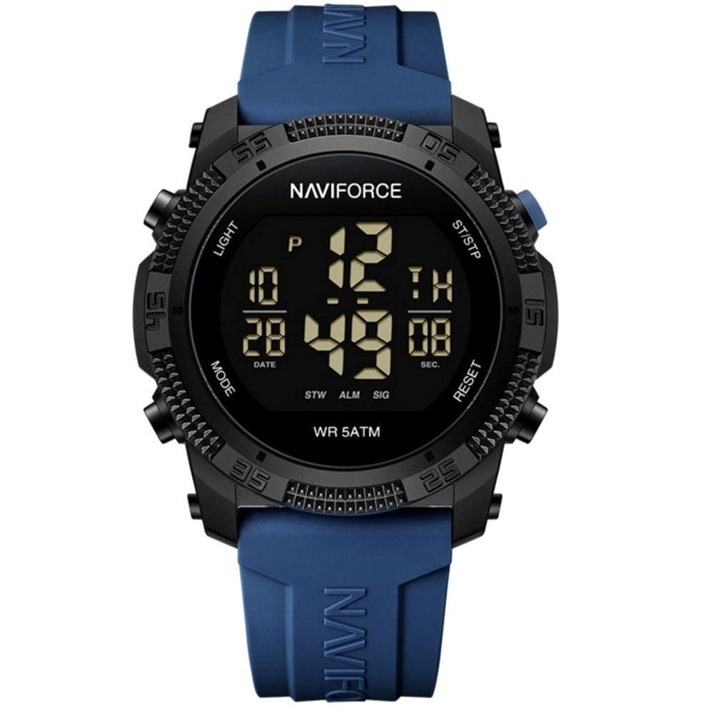Relógio Esportivo Digital Impermeável Pulseira De Silicone Casual Azul