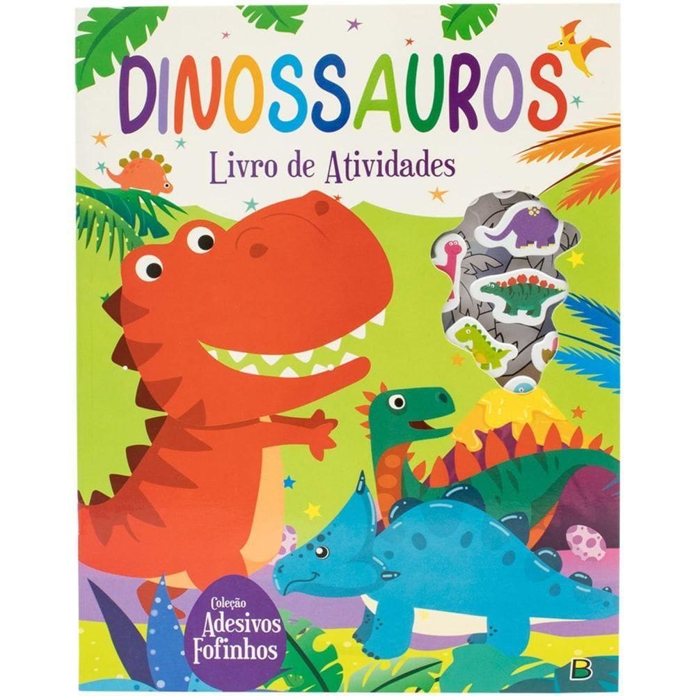 Livro Infantil Adesivos Fofinhos - Todo Livro - Dinossauro