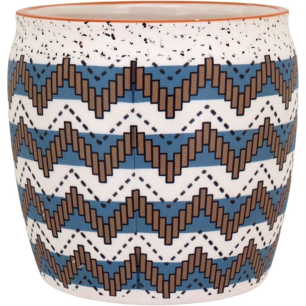 Cachepô Cerâmica 14x13x13cm Azul