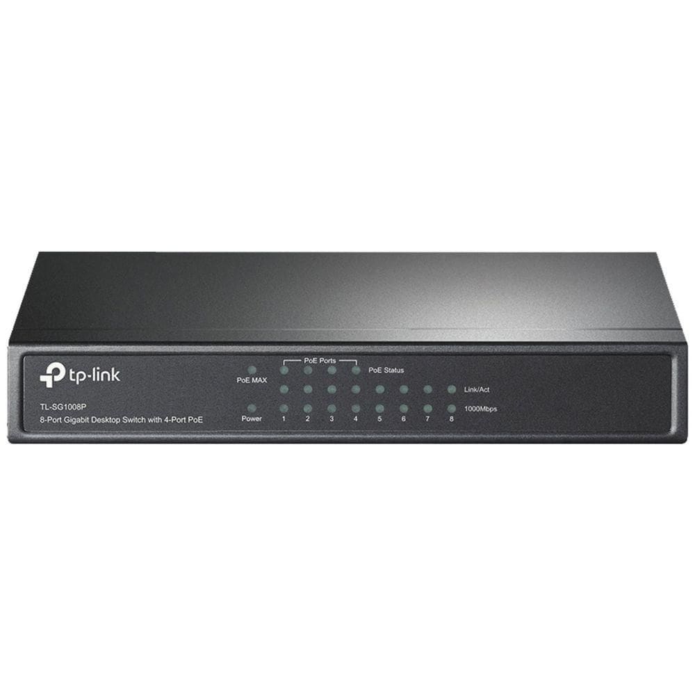 Switch Gigabit 10-100-1000 8 Portas C- 4 Portas Poe+ Tl-sg1008p Smb