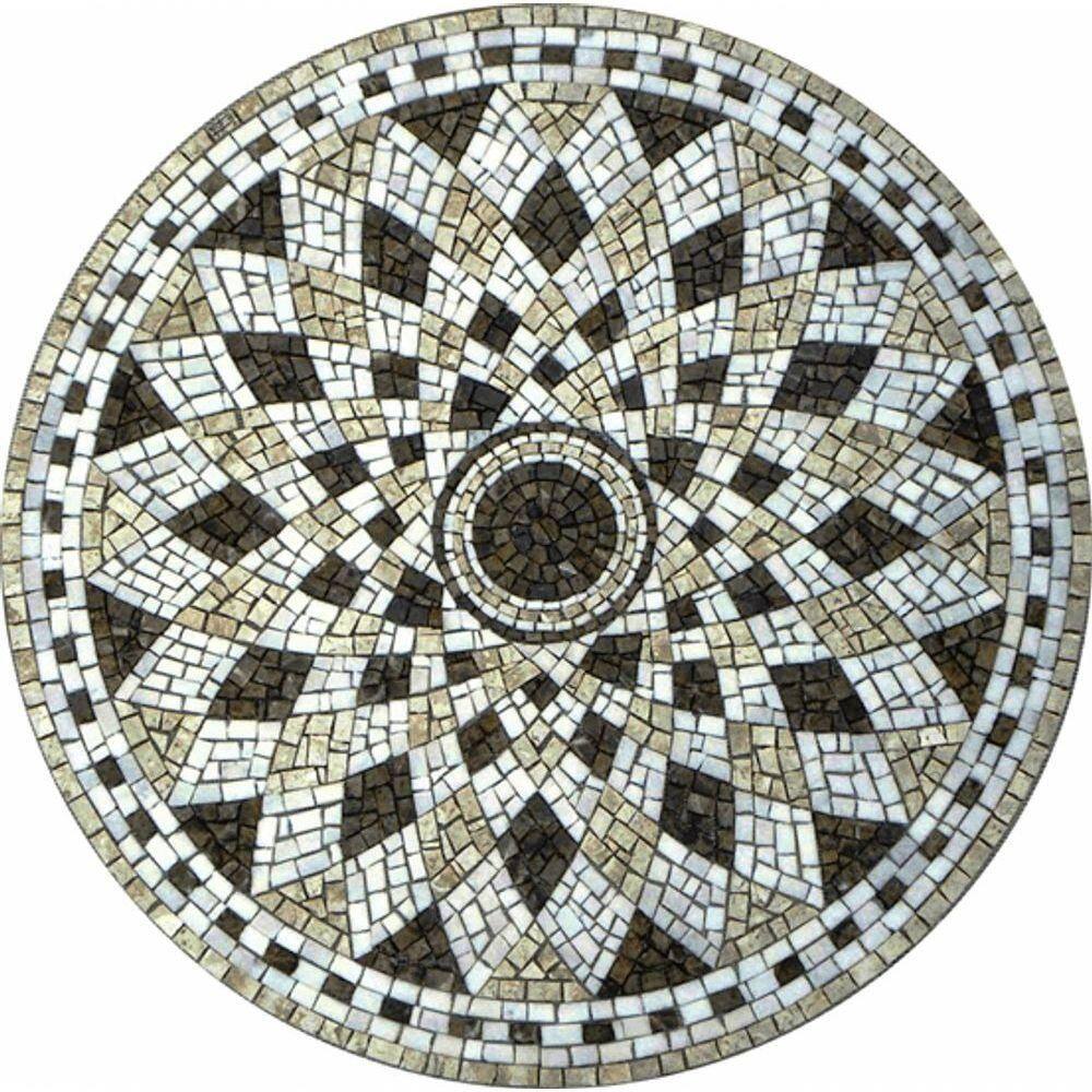 Piso Em Mosaico Romano Semente De Girassol I Tamanho 100cm