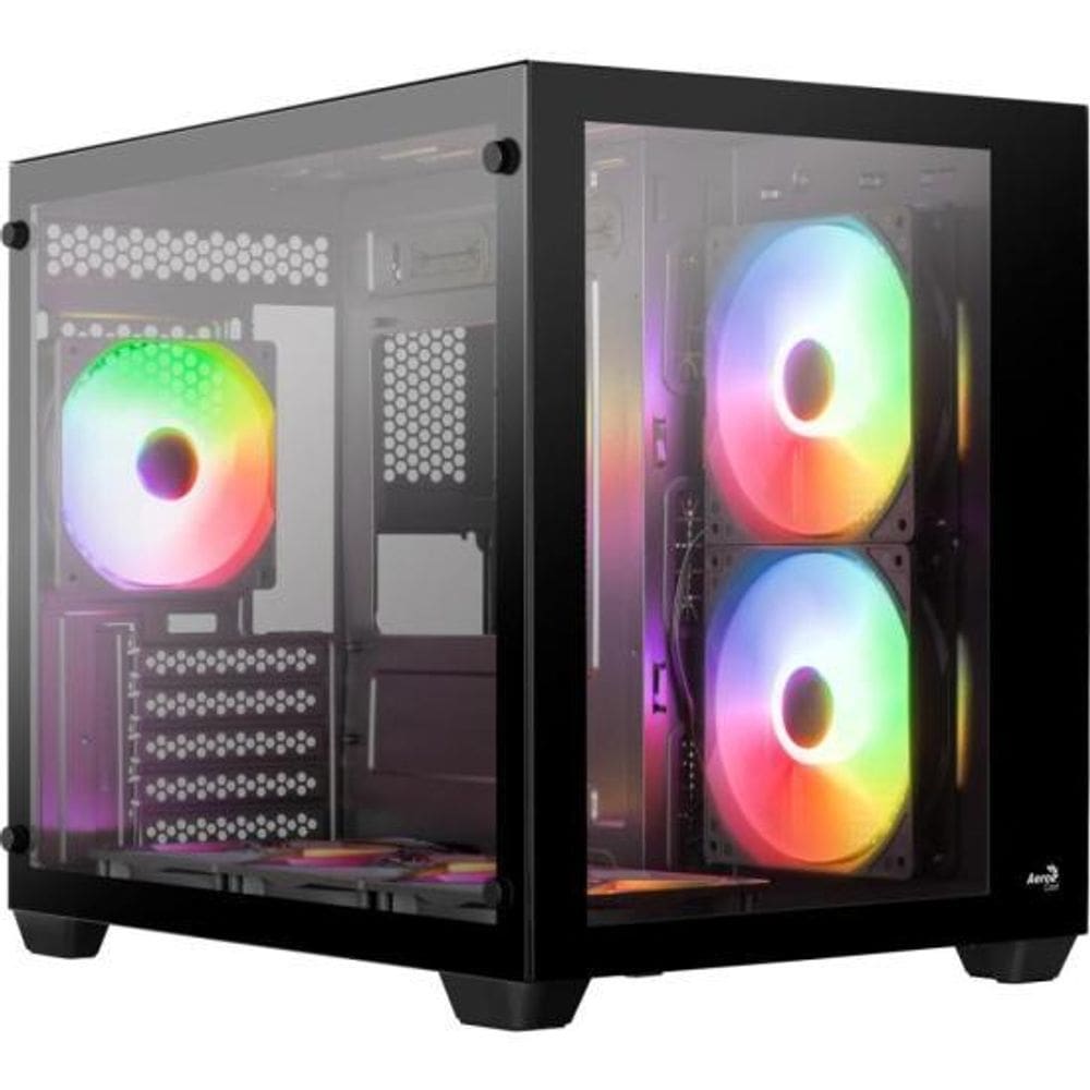 Gabinete Gamer Aerocool Dryft Preto Com 6 fans ARGB Lateral Vidro [F002]