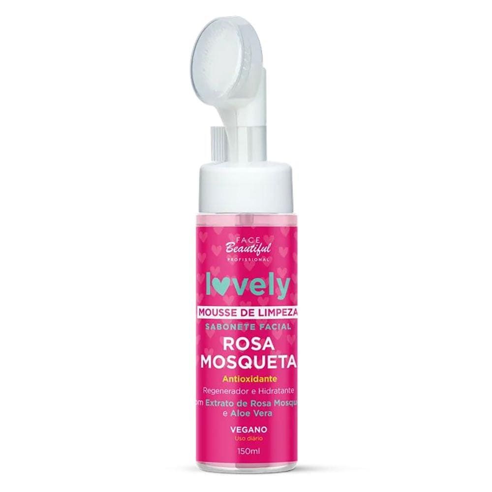Mousse de Limpeza Sabonete Facial Rosa Mosqueta Lovely Face Beautiful