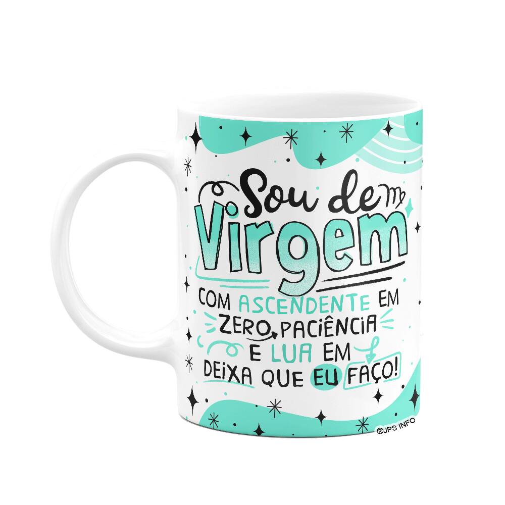 Caneca Divertida Signos - Sou de Virgem - 325ml branca