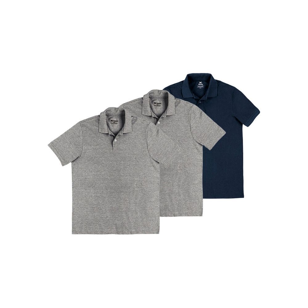 Kit com 3 Camisetas Polo Masculina Hering N3a7 Colorido