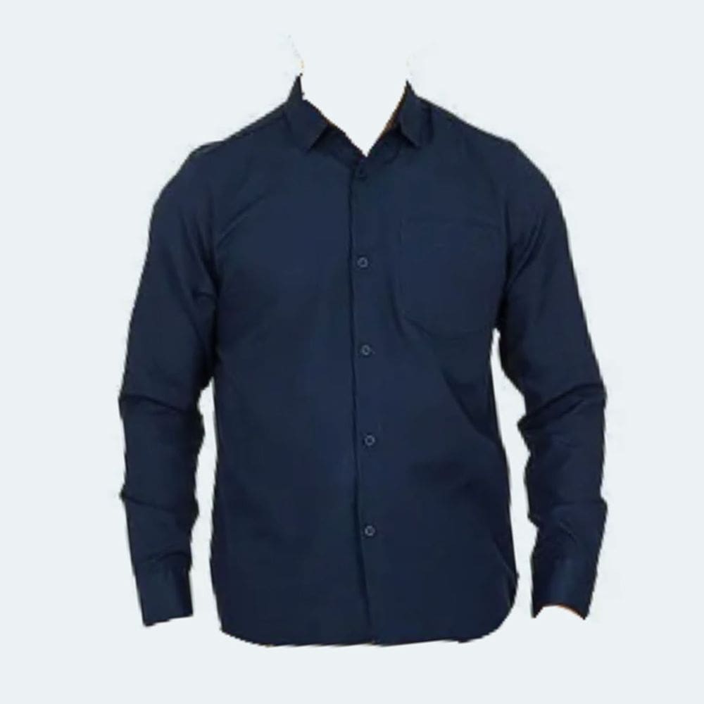 Camisa Social Masculina Cor Lisa Manga Longa 100% Algodão Fio 50