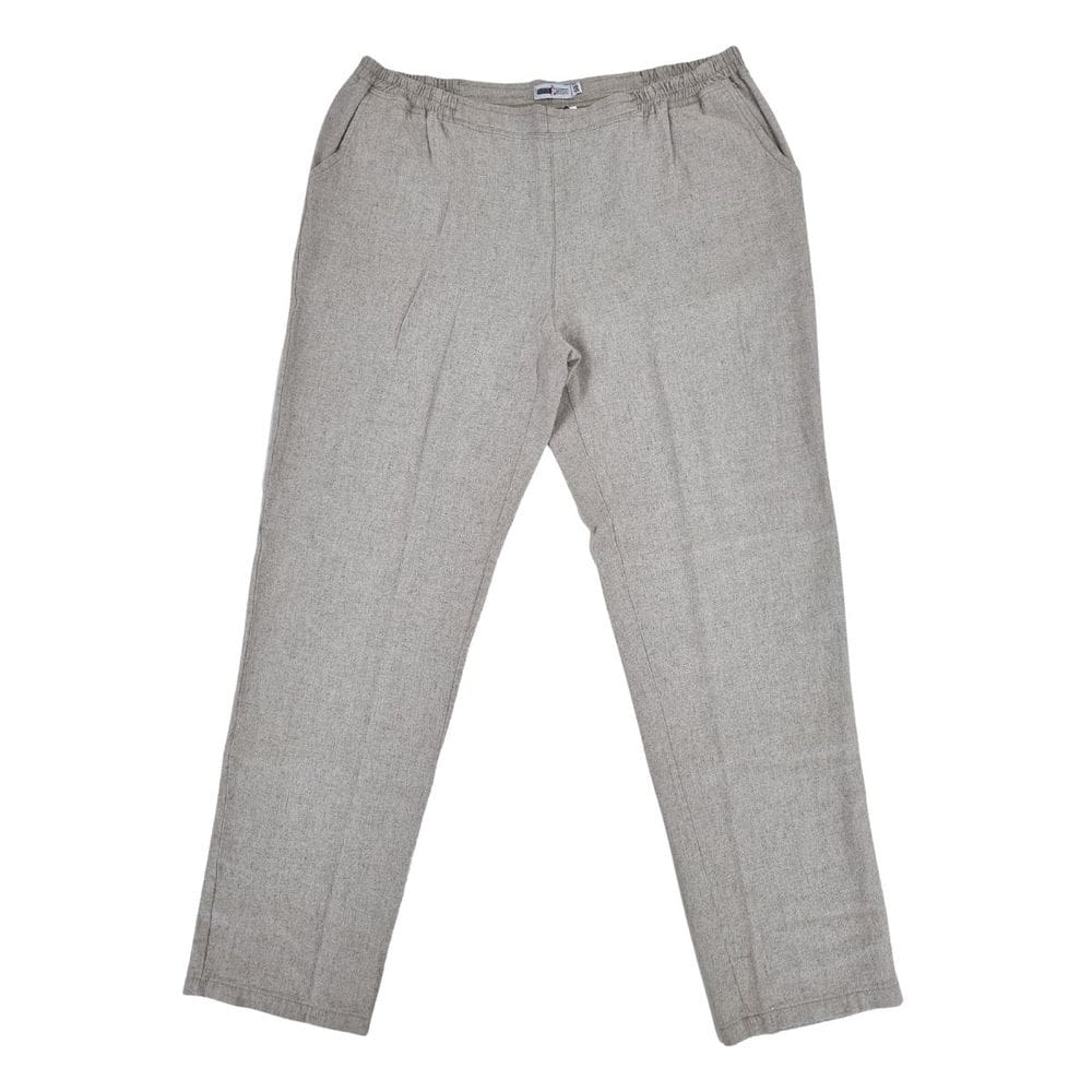 Calça Linho Feminina Cós Com Elástico Areia Corte Reto Soltinha Plus Size 48 Ao 56 Doce Brisa