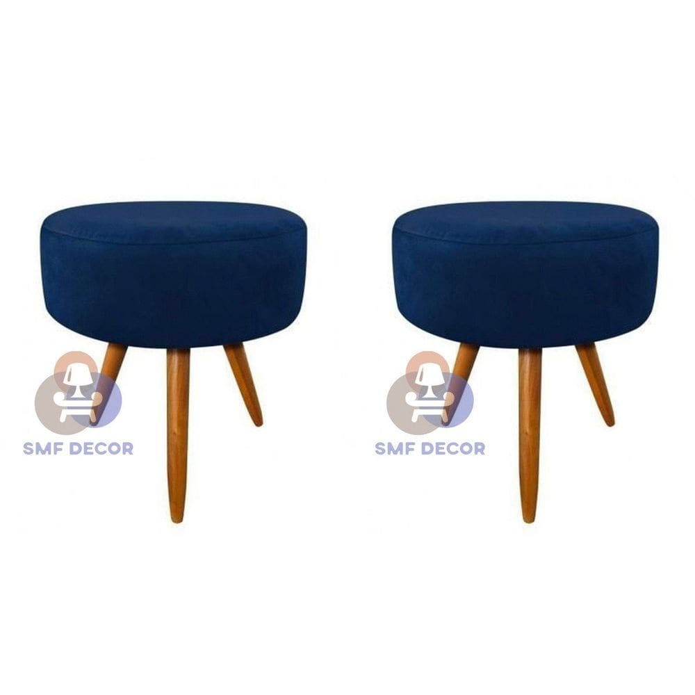 Kit 02 Puff Redondo Pés Palito