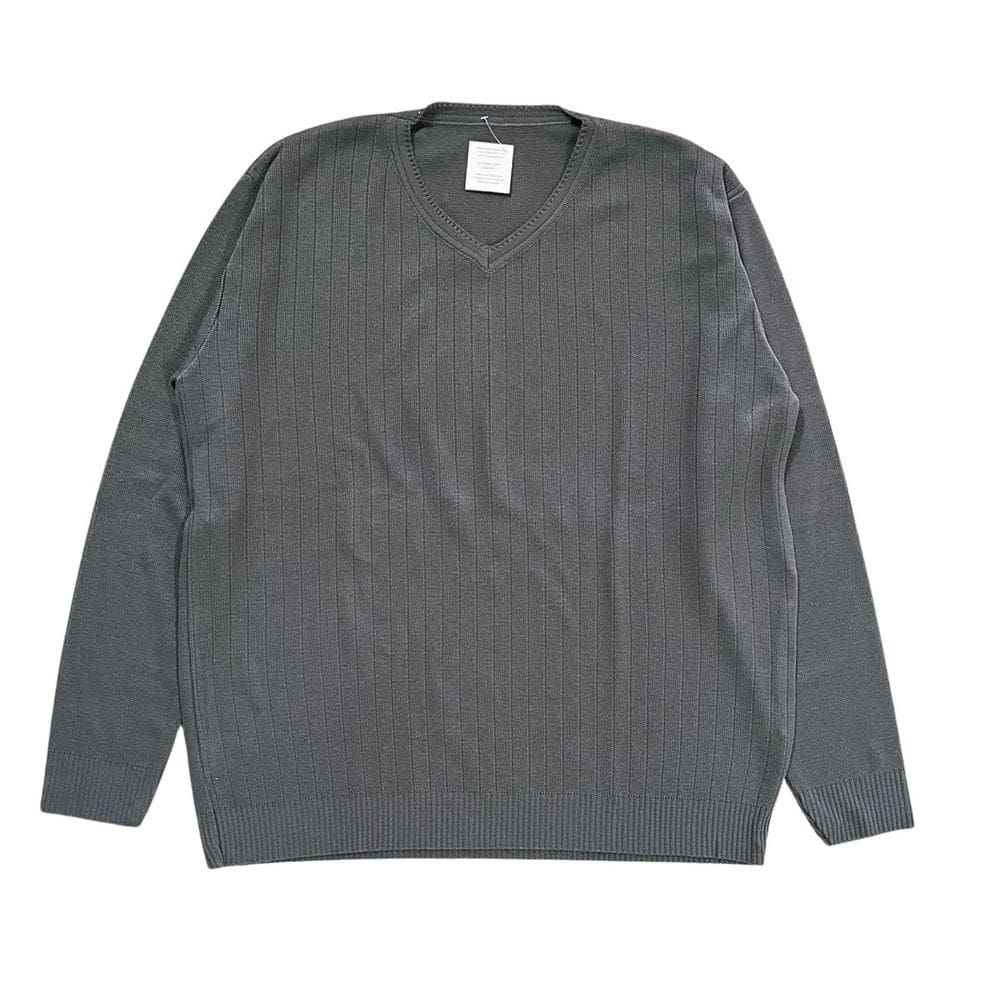 Blusa Suéter Manga Longa Tricot Masculino G1 Cinza