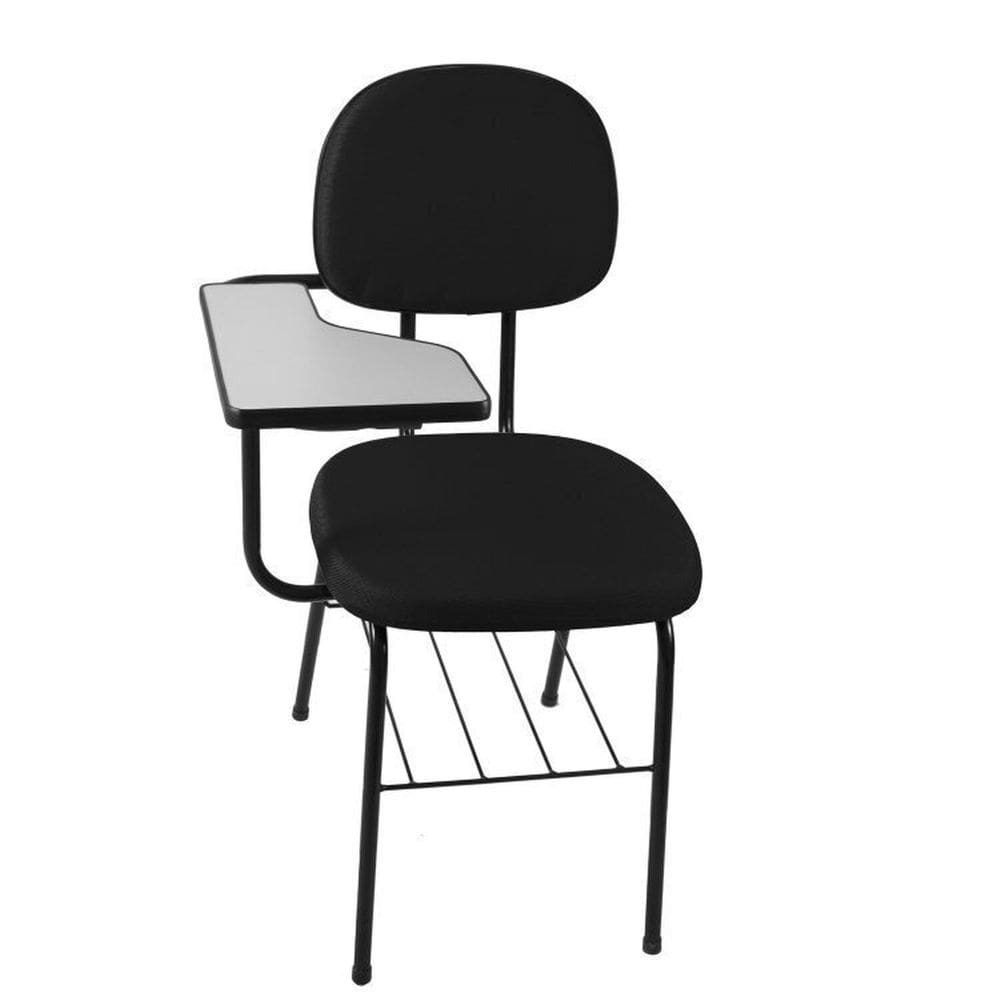 Kit 20 Cadeiras Universitária Secretária com Porta Livros Preto